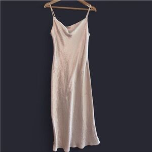 Aritzia Slip Midi Dress in Light Blush